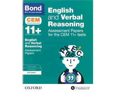 Bond 11+ English and Verbal Reasoning: Assessment Papers for CEM for 8-9 years - Click Image to Close
