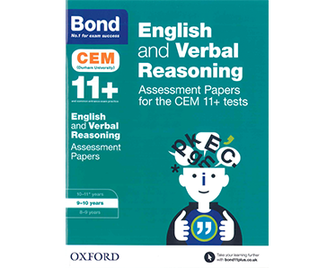 Bond 11+ English and Verbal Reasoning: Assessment Papers for CEM for 9-10 years - Click Image to Close