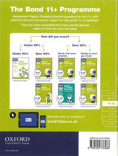 Bond 11+ Verbal Reasoning Assessment Papers for 9-10 years Book 1 - Click Image to Close