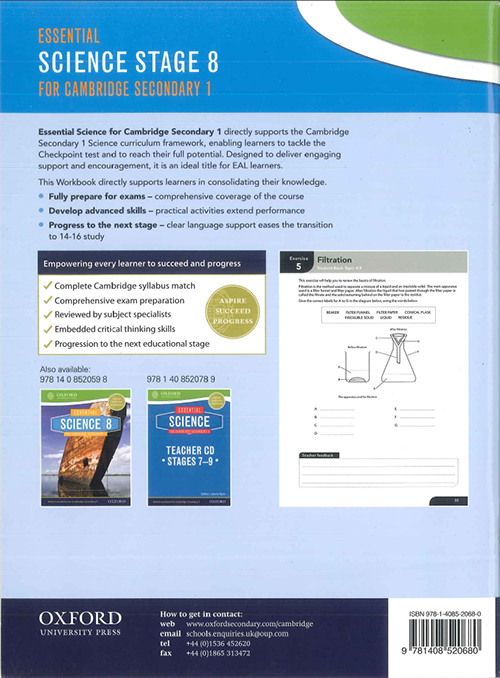 Essential Science Stage 8 Workbook for Cambridge Secondary 1