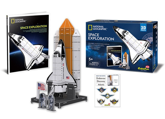 CubicFun National Geographic DS0970h Space Exploration 3d Puzzle, 65 Pieces (with 32 pages booklet)